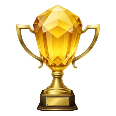 Glowing crystal yellow tone trophy sticker