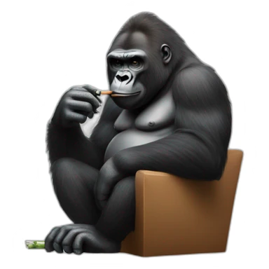 gorilla smoking sticker