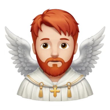 red hair, white bearded man angel sticker