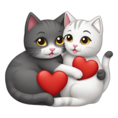 Cuddling cats on Valentine’s Day  sticker