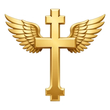 Symbol of cross with  wings on left and right (white , symbolical and biblical) sticker