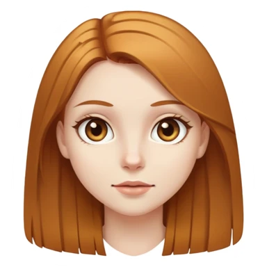 A girl with straight brown gold hair and brown eyes and pale skin sticker