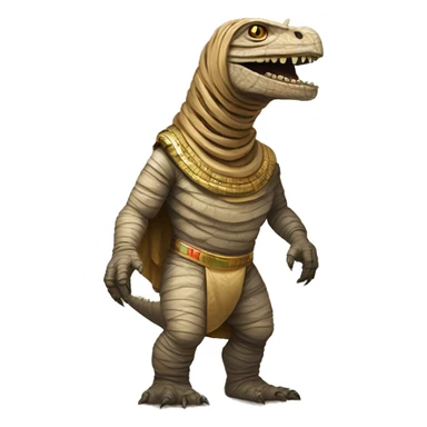 Godzilla dressed like an Egyptian mummy sticker