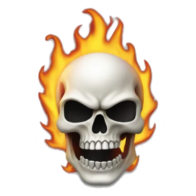 ghost-rider skull in flames sticker