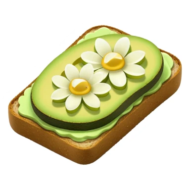 Avocado toast + flower sticker