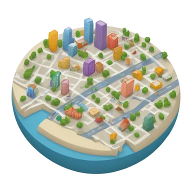 A map of a city with pins of different colors or shapes to represent different geographic locations. sticker