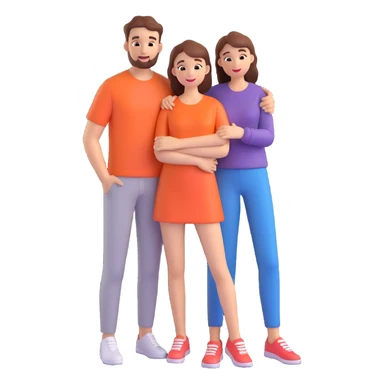 couple posing, close up pose, living room background sticker