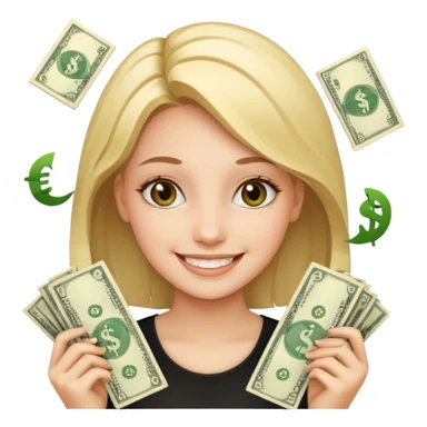 Money smiley face girly  sticker