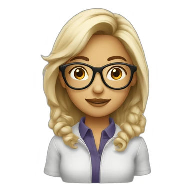 Showo heart girl(light tone) wearing specs sticker