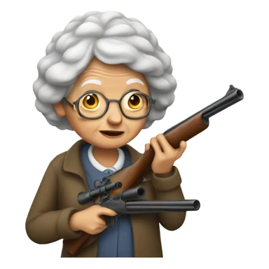 Old lady with shotgun sticker