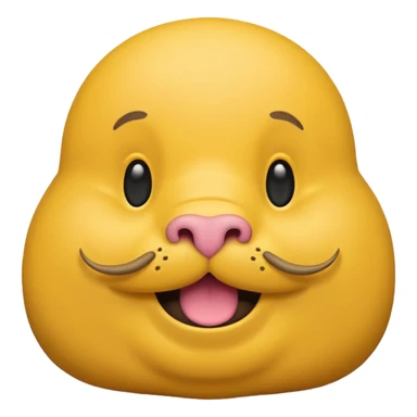 emoji face with a walrus moustache sticker