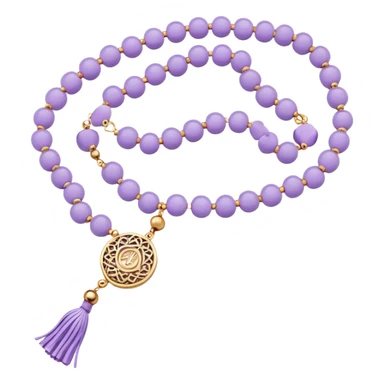 Light purple floral Muslim prayer beads sticker