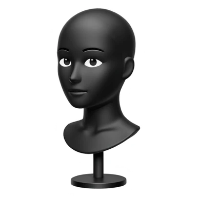 Minimalistic flat vector icon, iOS style, thin black contour on white background. Matte black mannequin in front of in 3D monochrome style. sticker