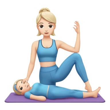 White Girl doing pilates sticker