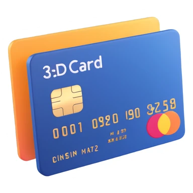 3D style credit card icon, no text sticker