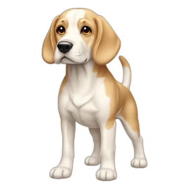 Dog cream-white Beagle full-height sticker