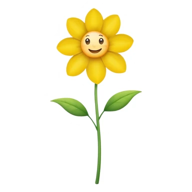 flower with a cute smiling face sticker
