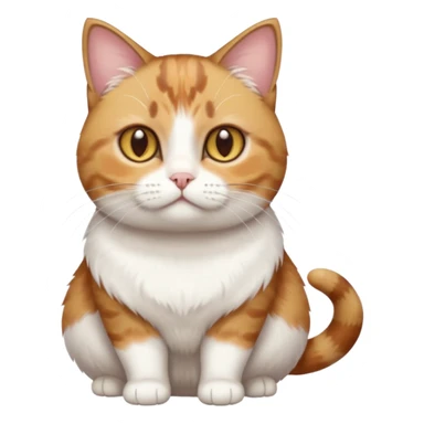 full body torbie and white cat with small head, hazel eyes, and short but chubby body sticker