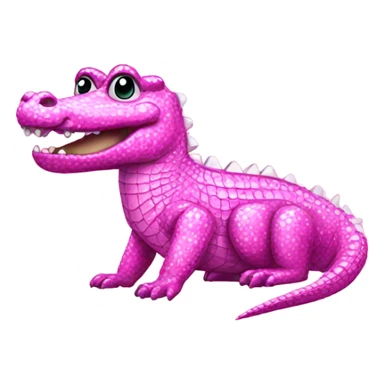 Pink sparkly alligator  sticker