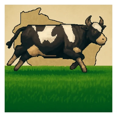 Add the outline of the state of Wisconsin in the background behind the cow and grass field sticker