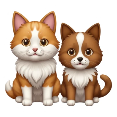 Köpekin yaninda kedi sticker