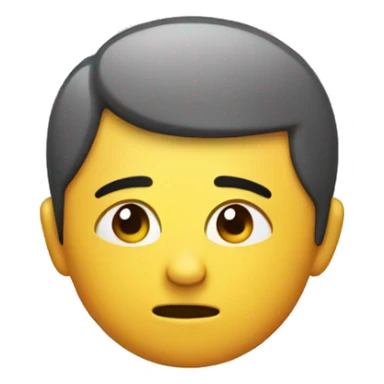 Thinking face emoji with a on left ear, with a  chill appearance  sticker