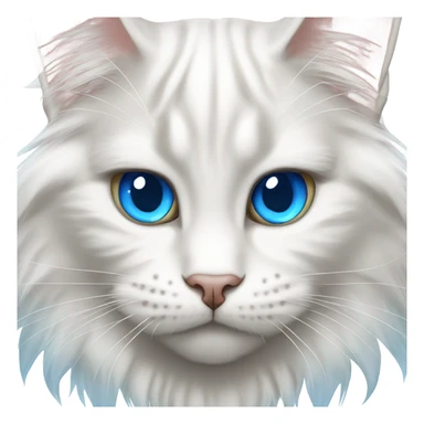 white maine coon cat with blue eyes sticker
