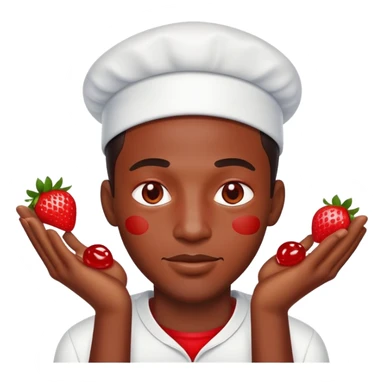 Black man emoji covered in strawberry jam sticker