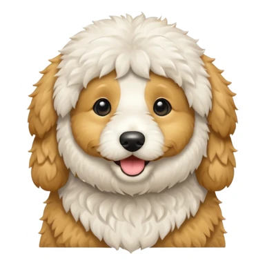 Can you make me an emoji of an all white mini golden-doodle  sticker