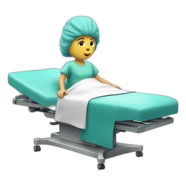the patient is on the surgical table sticker