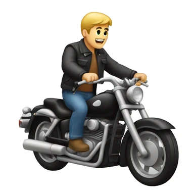 man riding a motor sticker