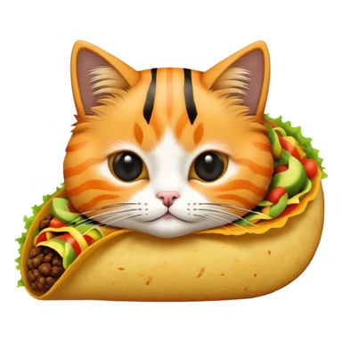 Cat in the shape of a taco sticker