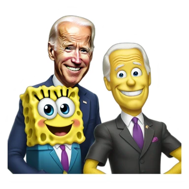 joe biden with spongebob sticker