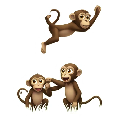 monkeys in a field  sticker