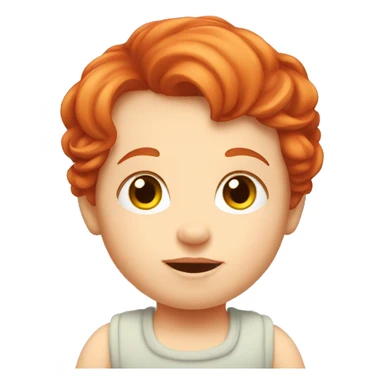 Red headed baby sticker