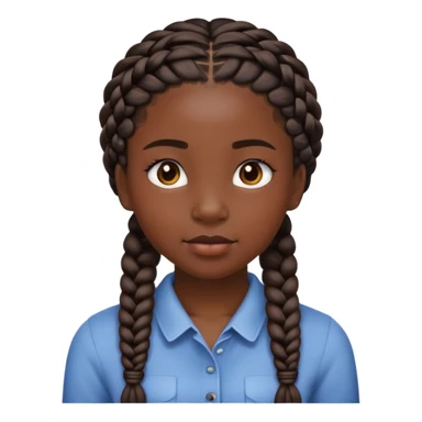 black girl with braids sticker