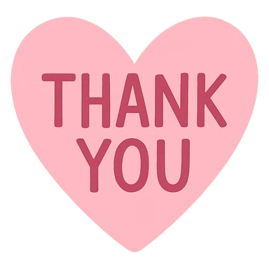 pink Thank you heart, remove background sticker