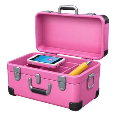 girly cellphone with a pink toolbox sticker