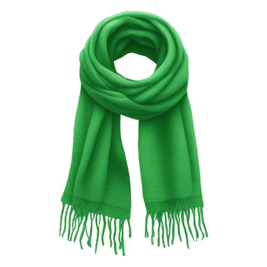 Realistic green winter scarf isolated. sticker