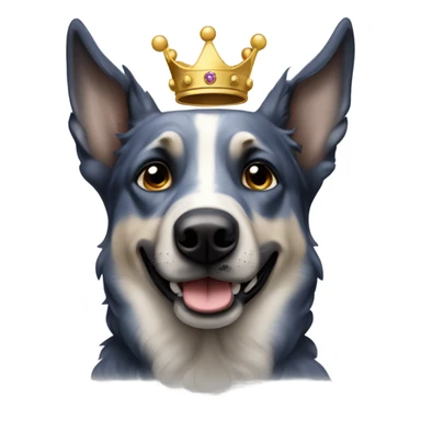 A malinois dark blue merle without red color with a crown on his head sticker