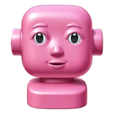 Jeff Koons style pink spam bust sculpture in a garden landscape  sticker