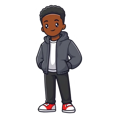 black man with casual style sticker