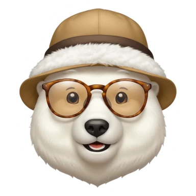  polar bear wearing glasses and a hat sticker