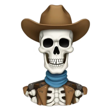 cowboy skeleton scarf sticker