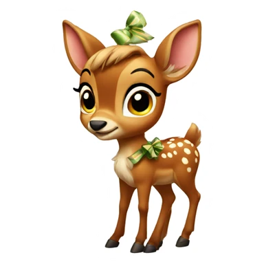 Bambi with bow sticker