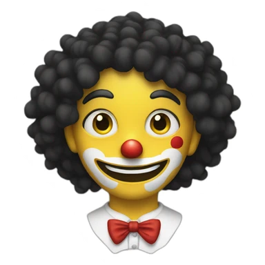 A hot clown with a yellow eye and black hair  sticker