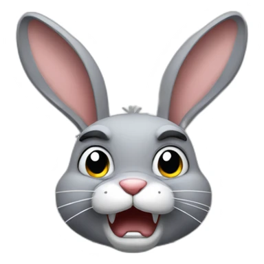 Angry gray rabbit sticker