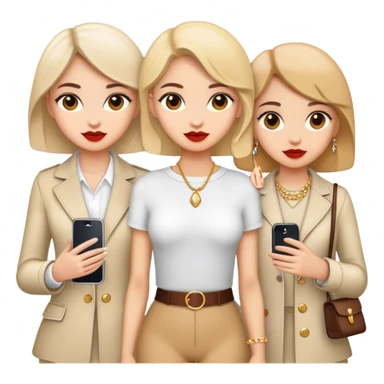 girls with stylish accessories blank sticker