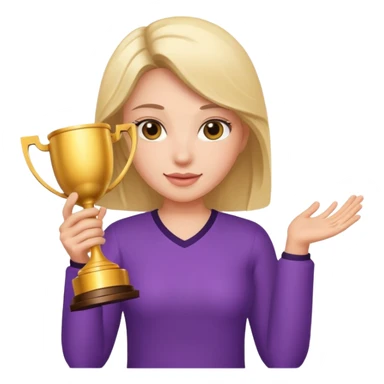 Women holding trophy sticker