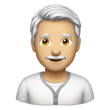 Men-grey-hair-white-shirt sticker